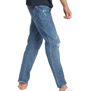 Jeans slim déchirés de haute qualité pour hommes, pantalon en denim bleu délavé, décontracté, tendance, élégant, bon prix pour hommes - Product Image 2