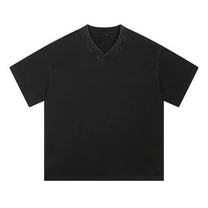 Camiseta de Manga Corta con Hombros Caídos, Teñida con Cera, Lavada y con Efecto Desgastado, de 400g - Product Image 1