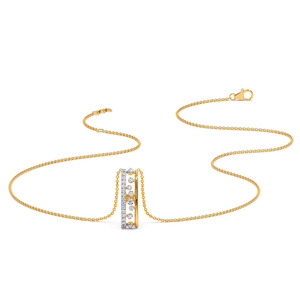 Linear Cascade Diamond Pendant Necklace with Floating Graduated Sparkle Design - Product Image 2