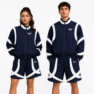 Ensemble de survêtement unisexe en nylon, veste et short, vêtements de sport, coupe-vent, deux pièces - Product Image 2