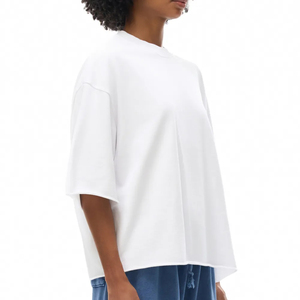 Camiseta Oversize de Algodón 100% Pesado para Hombre, Cuello Alto, Hombros Caídos, Ajuste Holgado, Diseño Liso Estampado - Product Image 2