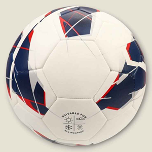Ballon de football avec motif bleu, rouge et blanc, impression sérigraphique durable, style populaire, ballon de sport - Product Image 2