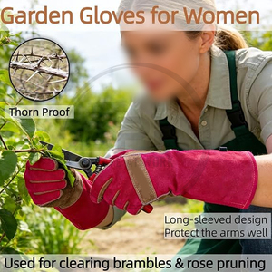 <b>Long</b> Cuff Full Finger Workshop Work <b>Gloves</b> Reinforced Palm Thumb Double Layer <b>Leather</b> Split Cowhide <b>Leather</b> Welding <b>Gloves</b> - Product Image 5