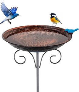 Bain d'oiseaux en fer durable et personnalisable au design vintage pour la décoration de jardin extérieur et l'alimentation des oiseaux au quotidien - Product Image 1