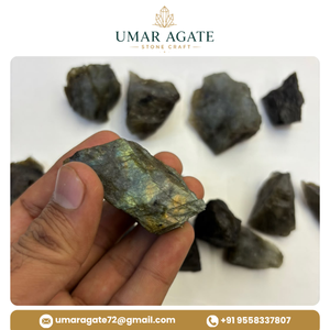 Pierres brutes décoratives écologiques en labradorite naturelle verte sculptée en vrac, provenant du Gujarat - Product Image 2