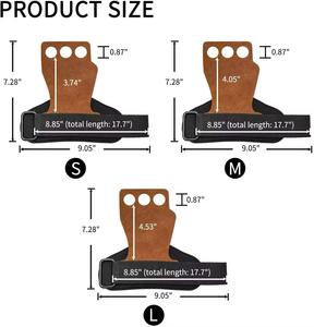 Guantes de Gimnasia Unisex para Levantamiento de Pesas, Tamaño Personalizado, Protector de Palma de Cuero Vacuno, Entrenamiento Físico con Cuero y Goma - Product Image 3