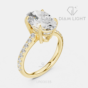 Engagement <b>Ring</b> 14KT White Gold F+ Color VS+ Clarity for Women Luxury <b>Ring</b> IGI Certified 4.00CT Oval Cut Lab Grown Diamond - Product Image 4