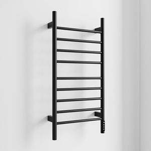 Moderno Portasciugamani in Acciaio e Bambù 17,8 X 35,7 X 4,4 Pollici con Funzione Riscaldante per Uso su Porta del Bagno - Product Image 5