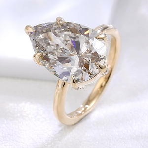 Anillo de Diamante Cultivado en Laboratorio de Oro Sólido de 10K, Forma de Pera, Color D, VVS, 5 CT, Anillo de Compromiso con Diamante Cultivado en Laboratorio, Certificado IGI - Product Image 2