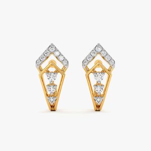 Pendientes de tuerca con diseño de mariposa y racimo de diamantes cultivados en laboratorio en oro amarillo - Product Image 2