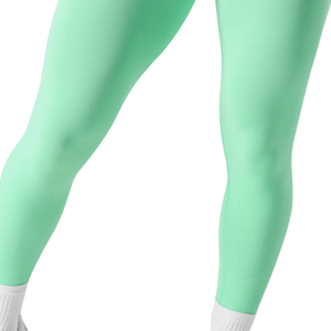 Mint Green Women's Mid Rise Workout Leggings Moisture Wicking Fitness Pants for Yoga Running Gym Exercise Activewear - Product Image 6