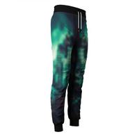 Pantalon de survêtement personnalisé pour homme avec imprimé effet gouttelettes, taille élastique, cordon de serrage, design décontracté à empiècements, noir et blanc, en polyester, pour l'automne