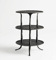 Ensemble de tables d'appoint rondes en fer forgé martelé, finition cuivre antique, design ultime 2026, mobilier de maison durable pour salon