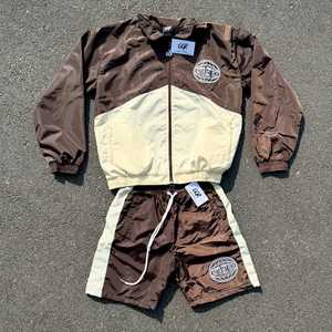 2026 Wholesale Sweat <b>Wind</b> <b>Breaker</b> Suits Screen Printed Full Zip Tracksuits Nylon Custom Mens Reflective Windbreaker Short Set - Product Image 1