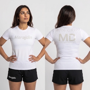 Camiseta Deportiva de Verano para Mujer Bar Grip MD, para Gimnasio, Entrenamiento, Atlética, Transpirable, de Alto Rendimiento, 100% Algodón, de Secado Rápido - Product Image 1