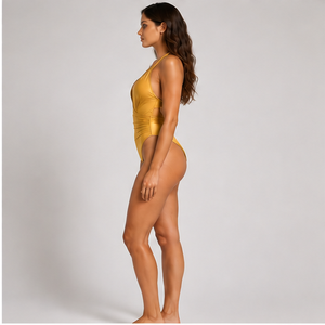Maillot de bain une pièce sexy pour femme, col en V, motif floral, effet ventre plat, tenue de plage, logo personnalisé, vêtements de villégiature estivaux, marque privée - Product Image 3