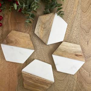 Natural Wooden <b>Marble</b> <b>Coaster</b> Set NEHA ENTERPRISES Premium Beverage Holder for Coffee Mug And Glass - Product Image 6