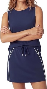 Top ajustado azul marino liso sin mangas con cuello redondo para mujer, poliéster transpirable, estilo para todas las estaciones - Product Image 4