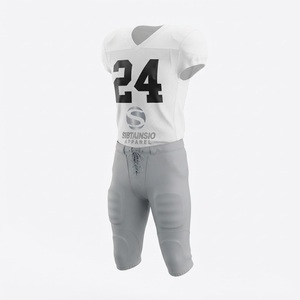 Nouveauté, vente en gros, ensembles de vêtements de sport personnalisés pour équipes, impression par sublimation numérique, maillot de football américain brodé pour hommes, short - Product Image 4