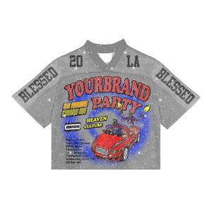 T-shirt unisexe à col en V surdimensionné de haute qualité, manches courtes, streetwear, jersey en maille, longueur normale, 100% coton pour homme TANAZAINRA - Product Image 4