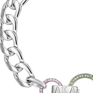 Bracelet chaîne argenté avec breloque cercle coloré – Bijou élégant et tendance pour femme, idéal pour mariage et soirée - Product Image 6
