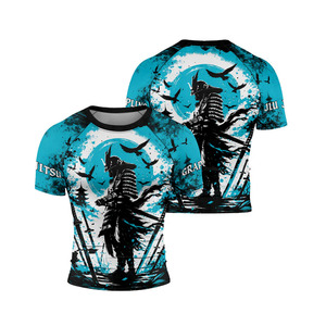 MMA Club Training Rashguard Long Sleeve Breathable Stretch Polyester/Nylon Unisex Custom Logo <b>Grappling</b> Martial Arts Top - Product Image 6