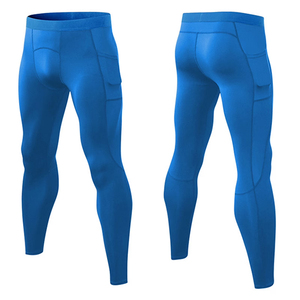 Pantalones de Compresión para Correr, Color Azul, Transpirables, Antibacterianos, de Spandex y Poliéster, para Gimnasio, con Servicio OEM - Product Image 4