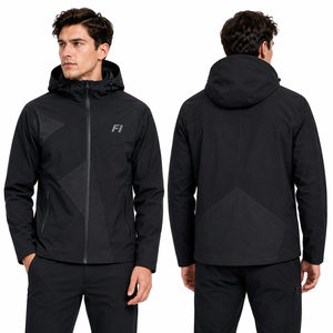 Chaqueta deportiva con capucha para hombre, talla grande, para exteriores, con protección solar, impermeable, de nailon elástico, de secado rápido, para correr. - Product Image 1