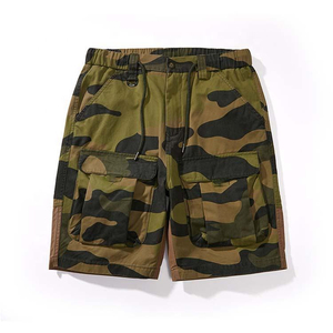 Pantalones Cortos Cargo de Camuflaje para Hombre, Cintura Media con Cordón Ajustable, Cintura Elástica con Bolsillos, Estilo Casual, Tejido Transpirable - Product Image 2