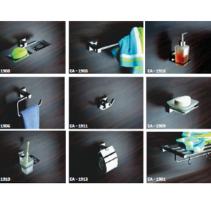 Juego de Accesorios de Baño de Acero Inoxidable con Acabado Cromado Eagle, Contemporáneo, de Pared, 60 cm, Fácil de Limpiar, Brillante, con Toallero y Jabonera - Product Image 1