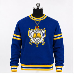 Sweat-shirt à col rond Sigma Pi, bleu et jaune, logo brodé, coupe classique pour homme, vêtement décontracté pour l'automne - Product Image 2
