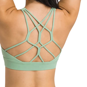 Soutiens-gorge de sport personnalisés à dos croisé rembourrés, maintien élevé, sans coutures, pour femmes, fitness, entraînement, gym, yoga, doux, durables, vêtements de sport - Product Image 1
