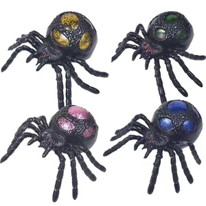 Jialedi Black Halloween Quirky Spider Toy Gold Powder Color Bead Grape <b>Ball</b> Stress Relief <b>Squeeze</b> Fun Made Durable Plastic - Product Image 6
