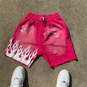 Luxury Heavyweight 360gsm Cotton Sweat shorts Oversized Boxy Fit Vintage Washed Men's Streetwear Shorts with Puff Print - Product Image 6