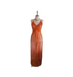Robe de festival tendance pour la future mariée, vêtements de festival en coton tissé à la main, bustier court, robe de plage en macramé pour femmes - Product Image 1