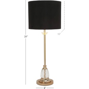 Lampe de table vintage en laiton poli avec corps gravé, éclairage décoratif au look royal - Product Image 4