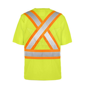 T-shirt de sécurité haute visibilité jaune avec bandes réfléchissantes, vêtements de travail, usage industriel - Product Image 2