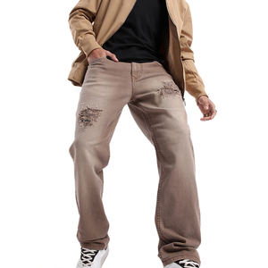 Jeans de Hombre de Alta Calidad, Corte Ajustado, Transpirables, con Estampado Sólido, para Otoño/Invierno, Estilo Urbano/Casual, Rectos, Personalizados - Product Image 4