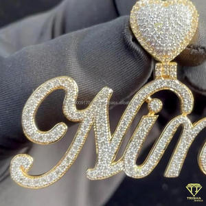Custom Cursive <b>Name</b> Necklace Iced Out Moissanite Diamond Pendant Luxury Jewelry <b>Chain</b> - Product Image 2