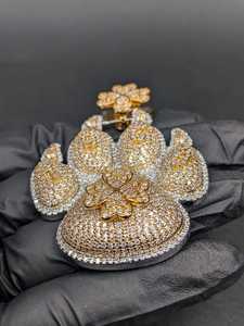 Colgante de Huella de Pata con Incrustaciones de Moissanita, Chapado en Oro, Regalo para Amantes de Animales, con Plata 925, Joyería Fina, Colgantes y Dijes - Product Image 4