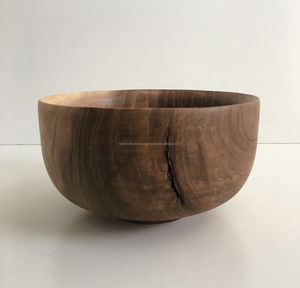 Cuenco grande de madera de acacia sostenible hecho a mano, vajilla desechable única para fiestas, fideos de sopa ecológicos para servir - Product Image 2