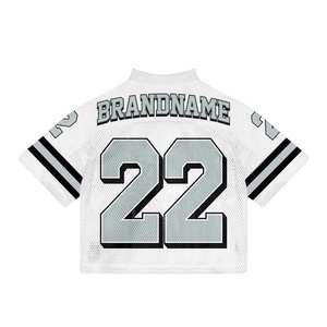 Maillot de football américain rétro personnalisé 2026 100 % polyester, impression par transfert thermique, maille respirante, grandes tailles, été/printemps - Product Image 5