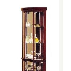 Vetrina Angolare Huxley in Finitura Ciliegio, Elegante Mobile Espositore e Vetrina per Stoviglie - Product Image 2