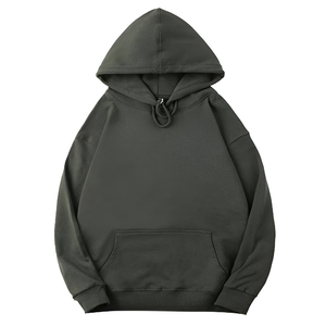 Sweat à capuche minimaliste avec logo brodé sur la poitrine, en molleton brossé épais, haut de gamme, pour un style décontracté et soigné - Product Image 6