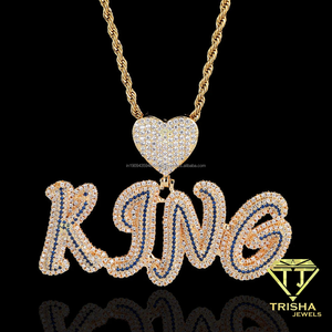 Custom Iced Out Letter Pendant Necklace With Sparkling Stones, Personalized <b>Initial</b> Jewelry, Wholesale Hip Hop <b>Chain</b> Accessory - Product Image 4