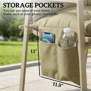 Cuscino Beige per Altalena da Esterno, Comodo Cuscino per Panchina da Giardino - Product Image 4