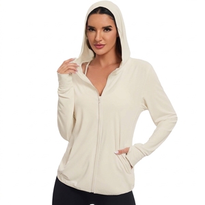 Nouvelle veste de yoga amincissante à capuche et fermeture éclair pour femme, idéale pour le fitness en extérieur, la course à pied et le sport, avec manches longues et poches. - Product Image 3