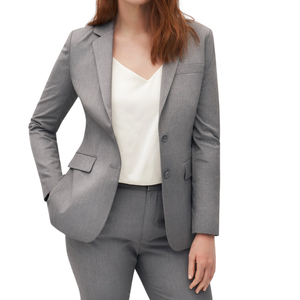 Trajes de Negocios Casuales para Mujer, Antiarrugas, 100% Poliéster Tejido, Blazer Sólido de Un Solo Pecho, Manga Larga, Cuello en V - Product Image 5
