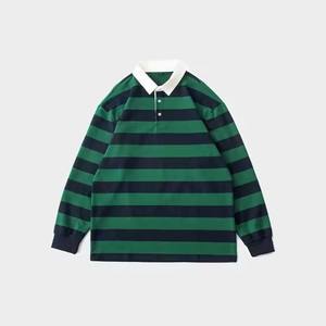 Camiseta de Rugby Vintage Personalizada para Hombre, Camiseta Deportiva de Manga Larga con Rayas Cosidas, Estilo Polo de Rugby para Hombre, Camiseta Polo de Algodón y Elastano - Product Image 5