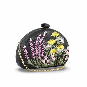 <b>Black</b> Women's Elegant <b>Evening</b> <b>Bags</b> P24388 Fancy <b>Clutch</b> - Product Image 2